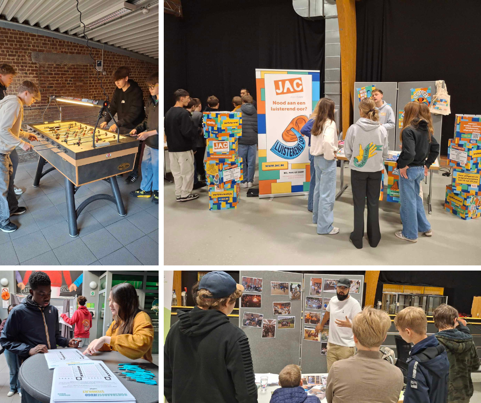 Fotoverslag: Derdejaarsleerlingen bezoeken naar aanleiding van de ‘10-daagse van de Geestelijke Gezondheid’ een boeiende jongerenmarkt in De Spiraal